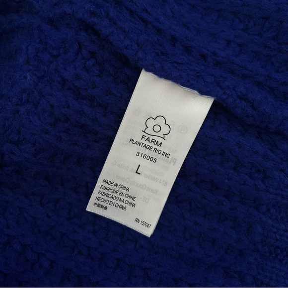 Anthropologie FARM Rio Braided Sweater in deep blue - Picture 8 of 15